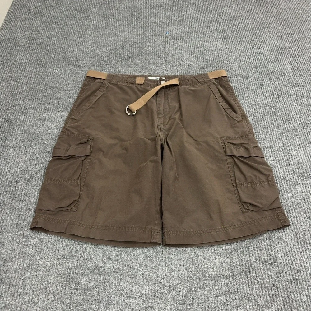 Gap Cargo Shorts Men 34 Brown Cotton Nylon Belted Gorpcore Utility Outdoor Style